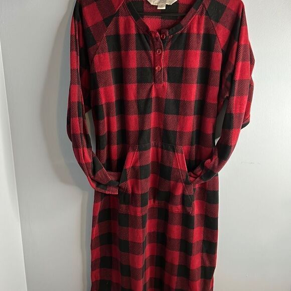 Guide Series Buffalo Check Fleece Nightgown Medium - Picture 2 of 5
